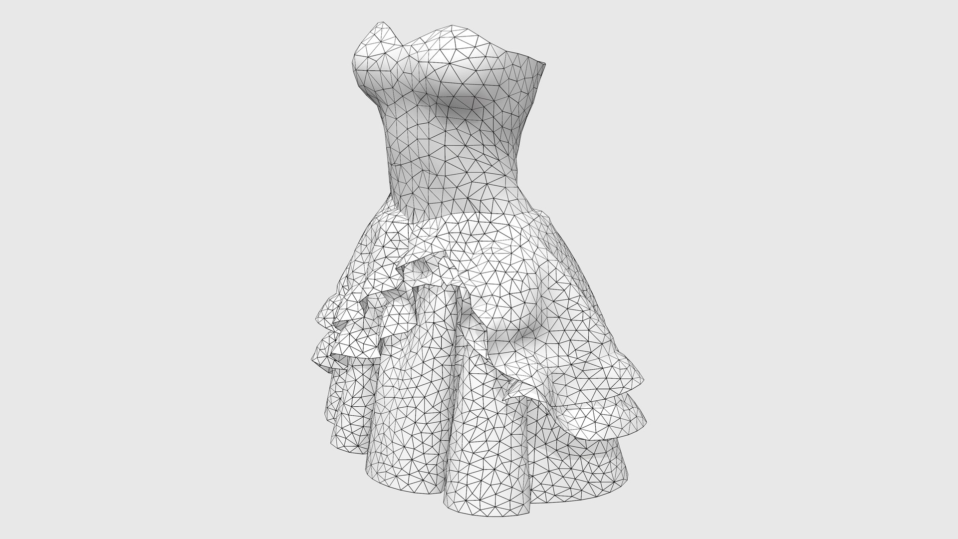 3D Strapless Dress Model - TurboSquid 1904535