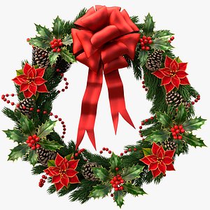 3d christmas wreath v3