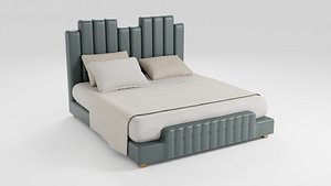 Leather double bed with luxurious and ergonomic design