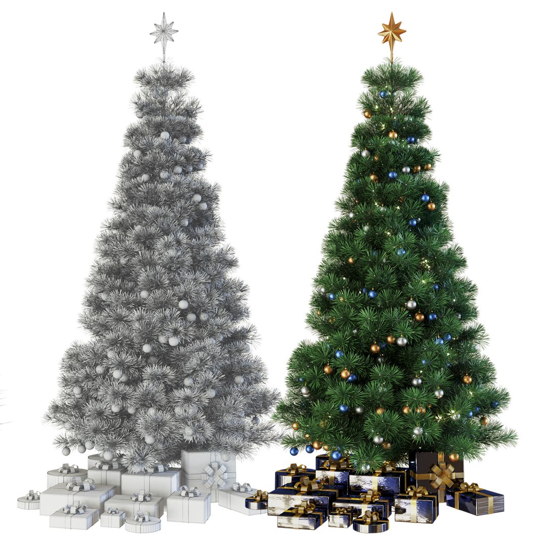 christmas tree gifts 3d model