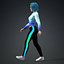 녹색 머리 bueatiful 피트니스 여성 Rigged and Blendshapes VR