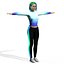 녹색 머리 bueatiful 피트니스 여성 Rigged and Blendshapes VR
