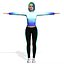 녹색 머리 bueatiful 피트니스 여성 Rigged and Blendshapes VR