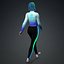 녹색 머리 bueatiful 피트니스 여성 Rigged and Blendshapes VR