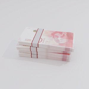 20 Israel Israeli Shekel Currency 3D model