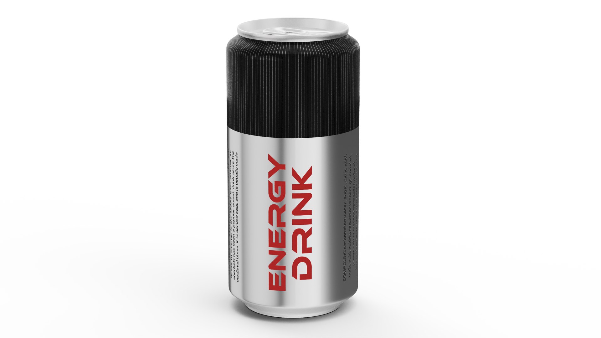 Energy Drink Can Mockup 270ml 3D model preview