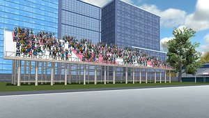 Race Track Drag race Actions 3D model