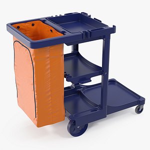 3D multi shelf cleaning cart