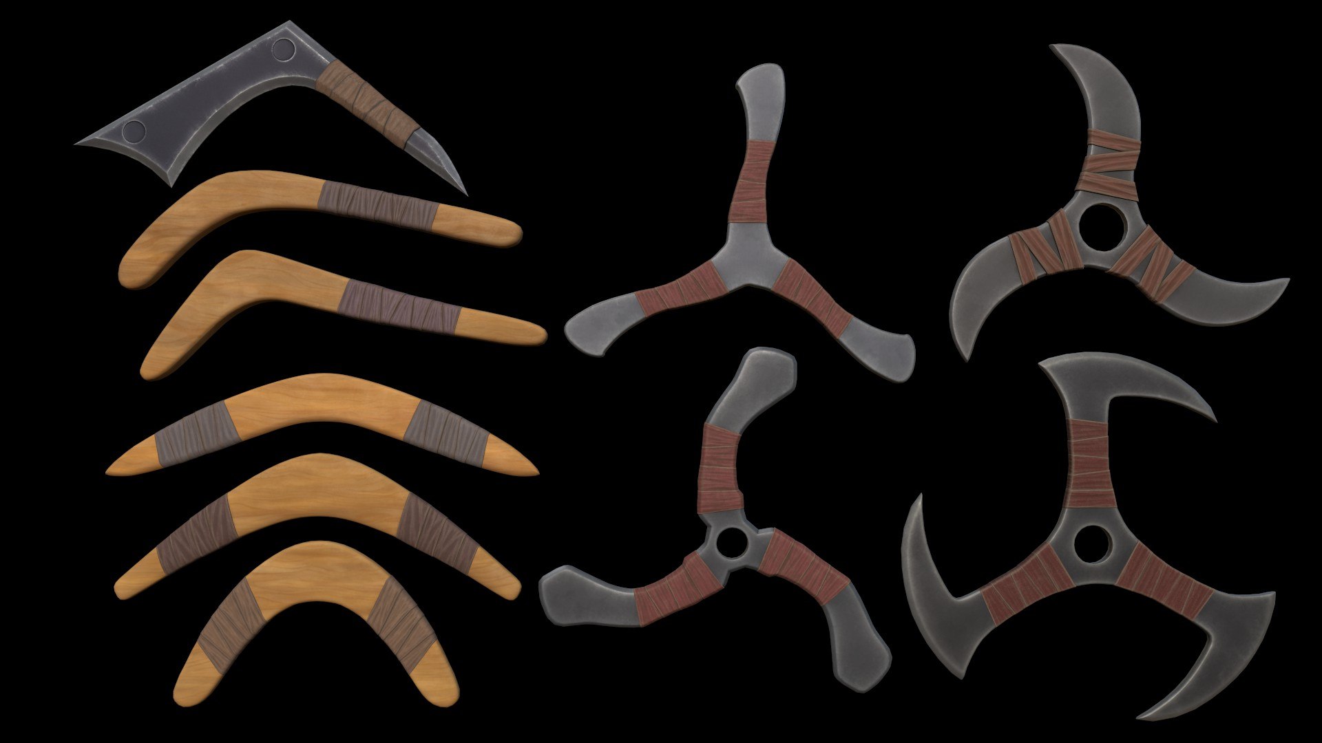 Boomerangs Throwing Weapon 3D Model - TurboSquid 2247873