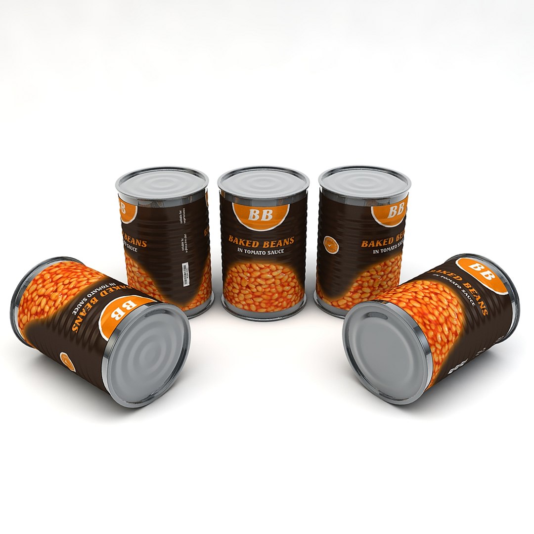 3d Food - Baked Beans Model