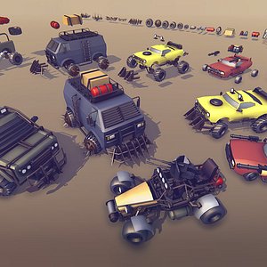 cars customizable 3D model