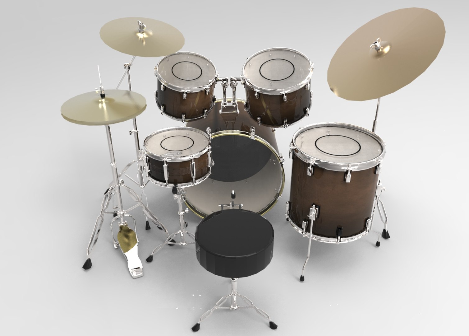 3d tama acoustic drum sets model