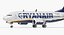 Boeing 737-700 with Interior Ryanair Rigged 3D Model