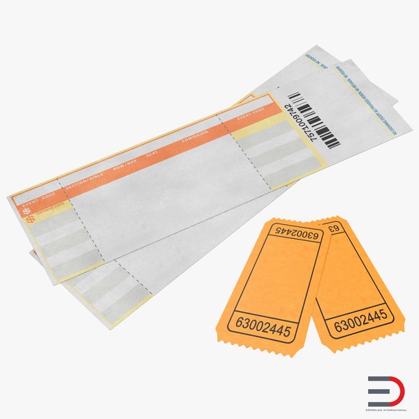 3d model tickets set blank