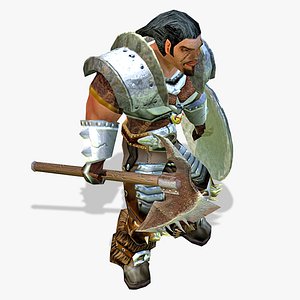 rigged warrior character max
