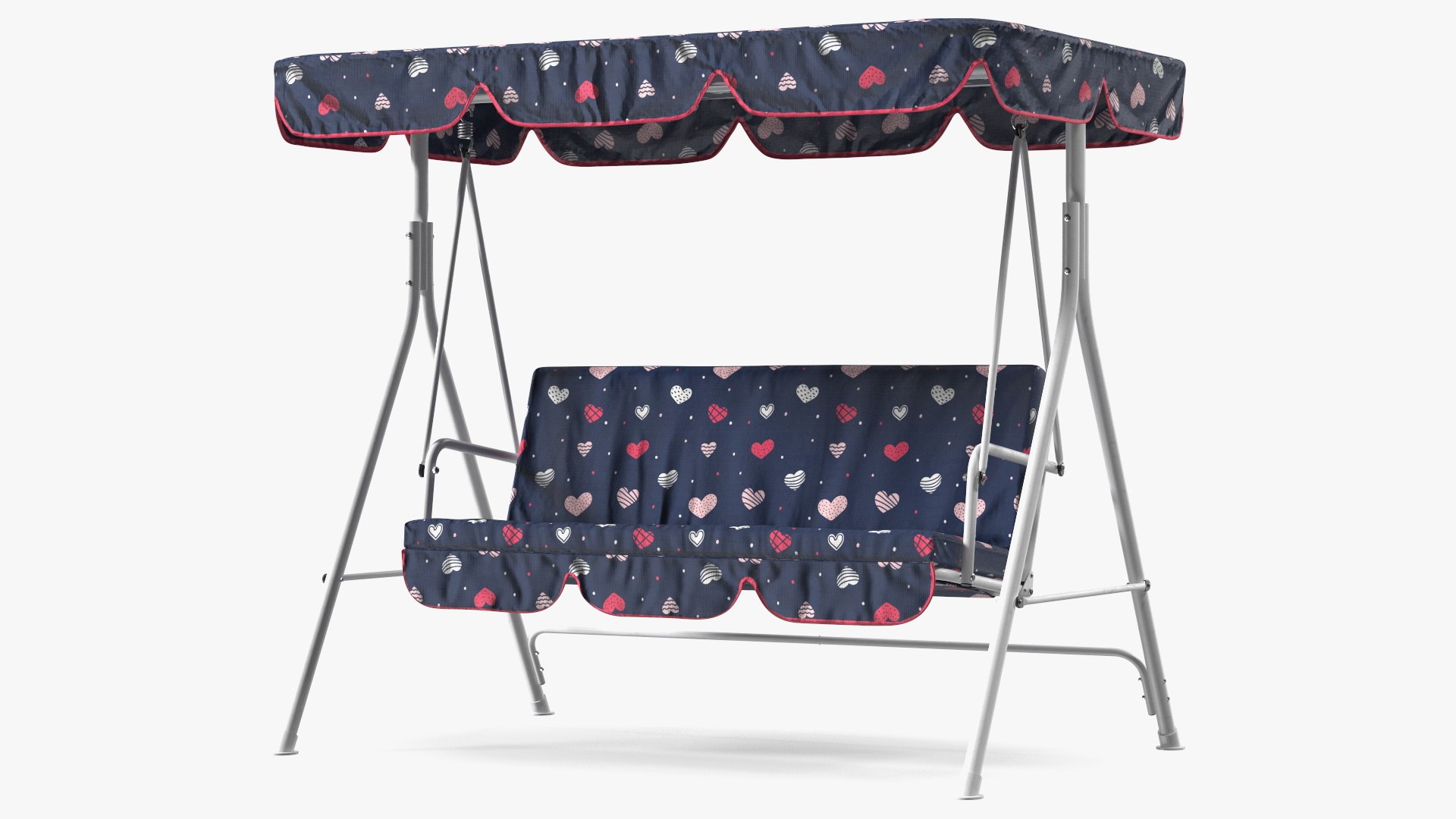 Porch Swing Blue Hearts 3D model preview