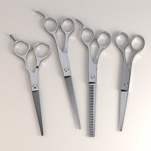 hair scissors set 3d model