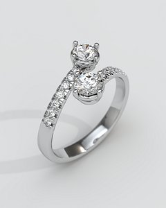 3D Diamond Contrarier Ring