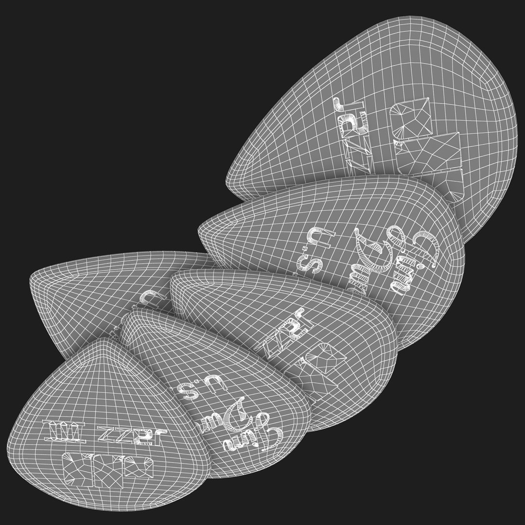 Plectrum 07 2 Colors 3d Model