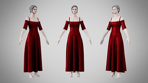 Dress 10 Burgundy Velvet With Design