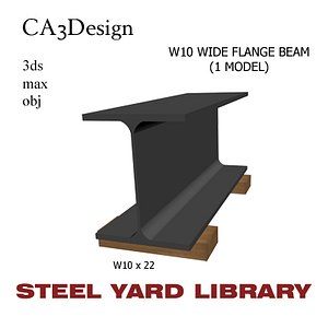 3d w10 wide flange beam model