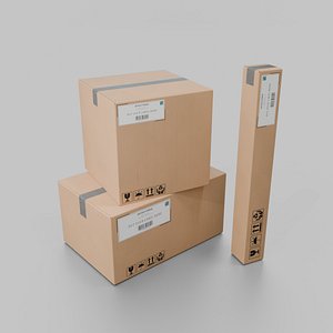 3D Essential Cardboard Box Set - Rigged and Customizable