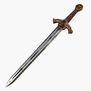 Fantasy Sword RPG European Knightly Sword  Riding  Double Edged  Shortsword  Arming  Straight 3D model