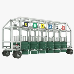 Horse Race Start Gate for 6 Horse 3D model