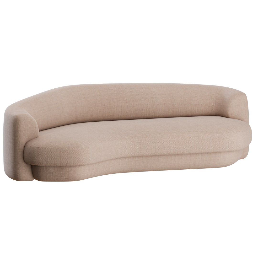 D Model Yumi Curved Sofa By Philippe Hurel TurboSquid