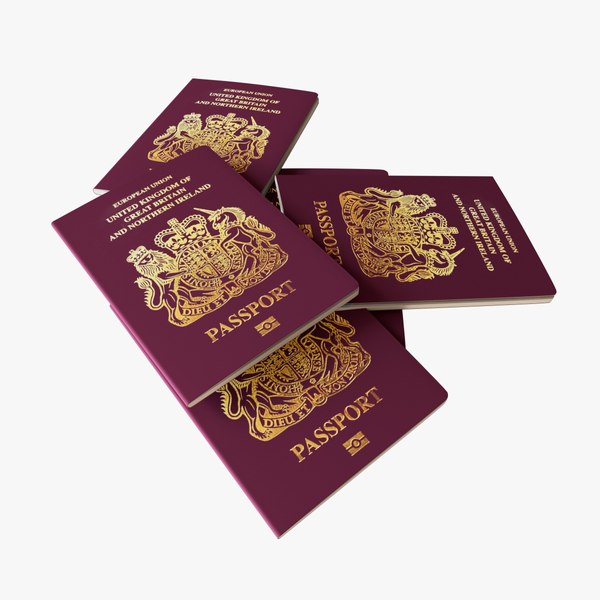 Passport Stack 2 - UK Red - Simple drag and drop texture - 3D Assets 3D