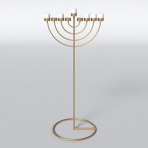 menorah candle copper 3D
