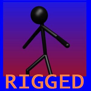 3d stickman rigged model