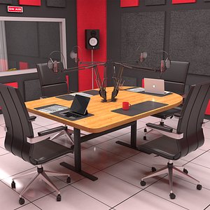 3D Podcast Studio model