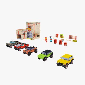 Voxel Art Car  Prop Collection for Game Development model