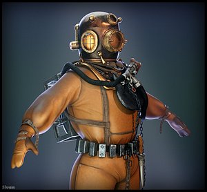 vintage diver suit 3D model