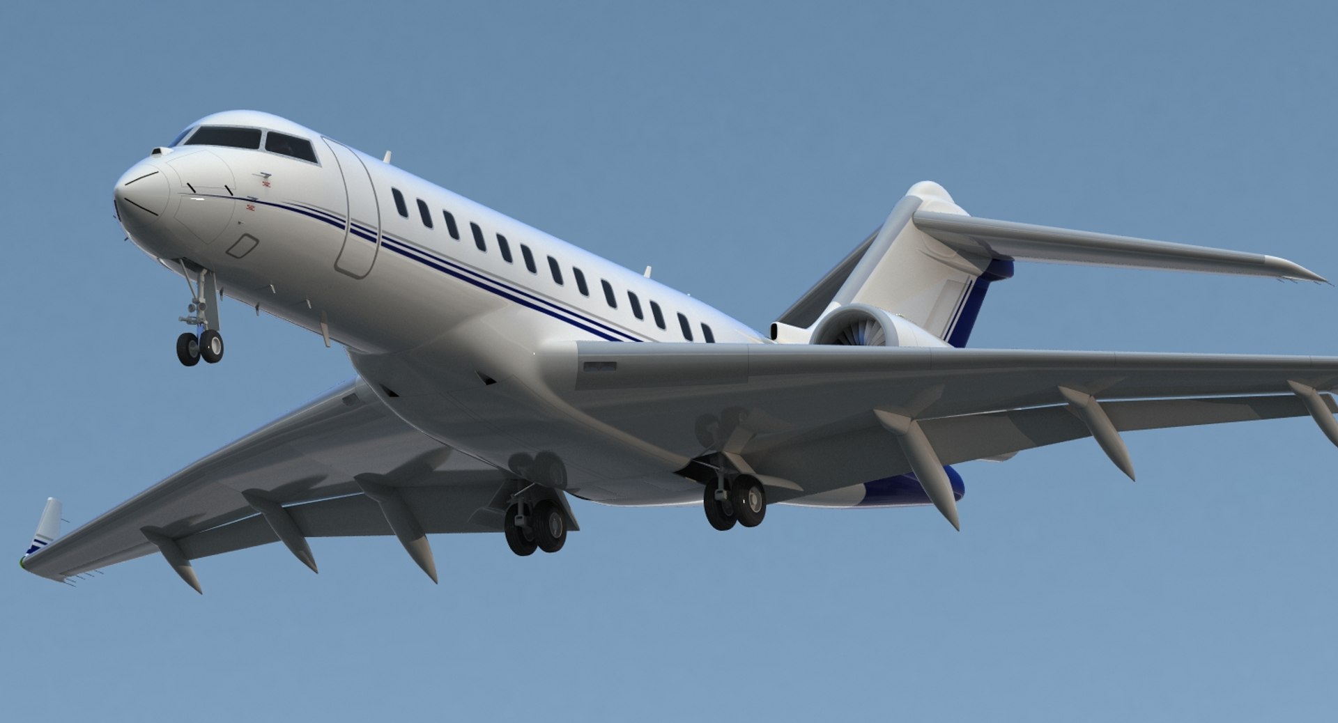 Global 6000 Jet Rigged 3D Model 3D model preview