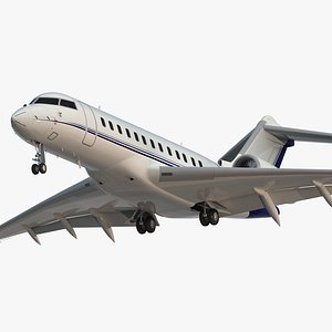 Global 6000 Jet Rigged 3D Model