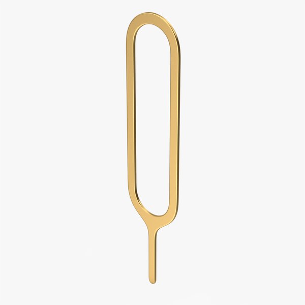 Gold Sim Pin Key 3D model