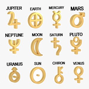 3D astrological sign solar system Bundle