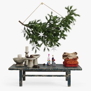 3D Christmas decor in scandinavian style
