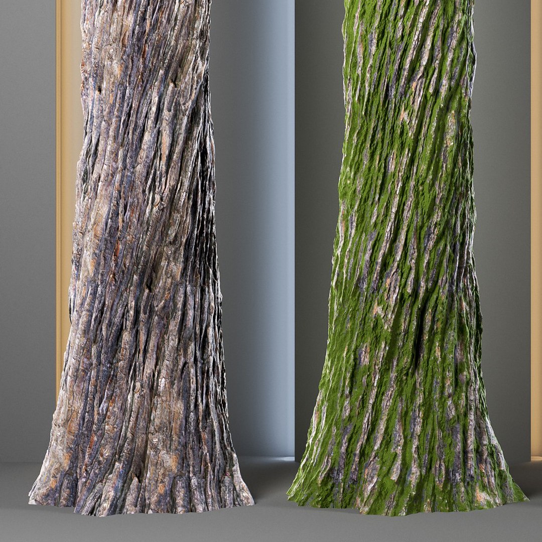 3D Tree Bark And Trunk Vol 15 - 4K PBR Tileable 4 Variations Model ...