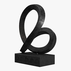 Cast Metal Abstract Sculpture 4 RH