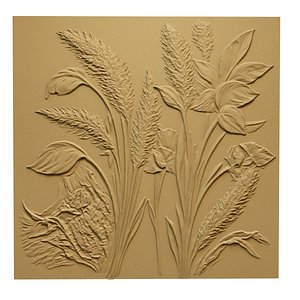 Decorative Floral Relief Wall Decor Set STL Mural CNC 390