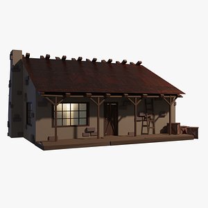 3D Rural Home Low poly