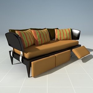 reclining day bed couch 3d model