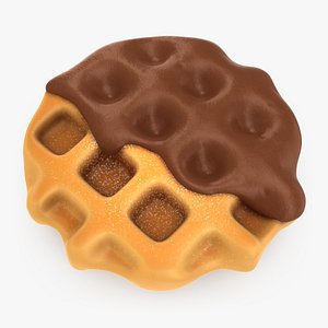 Cartoon Waffle with Syrup 3D