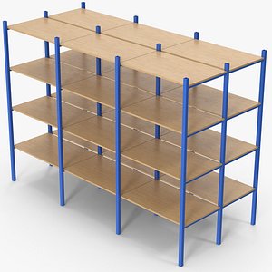3D Wooden Warehouse Racks