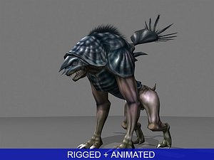 3d low-poly alien monster animation model