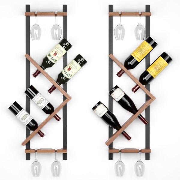 Modern Wall Mounted Wood Wine Rack 3D 모델 - TurboSquid 2004049