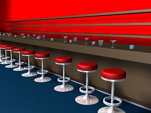 bar stools 3d model
